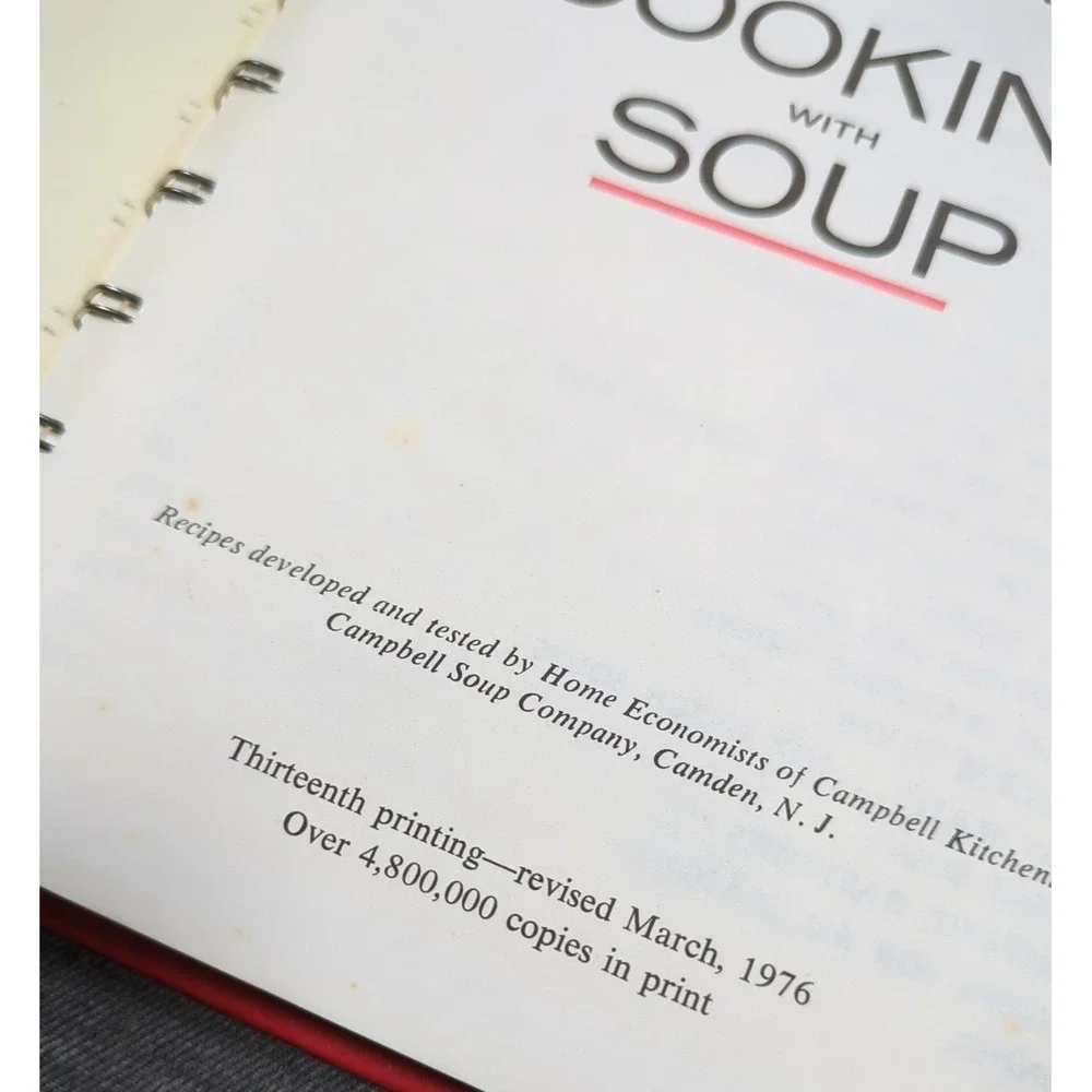 1976 Cooking With Soup A Campbell Cookbook Vintage Retro Recipes Hardback Spiral